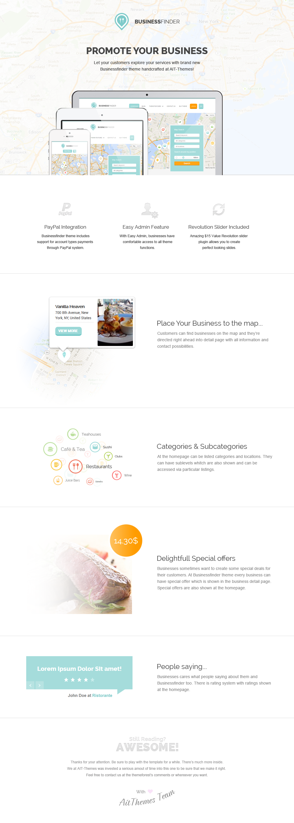 Businessfinder Theme Features
